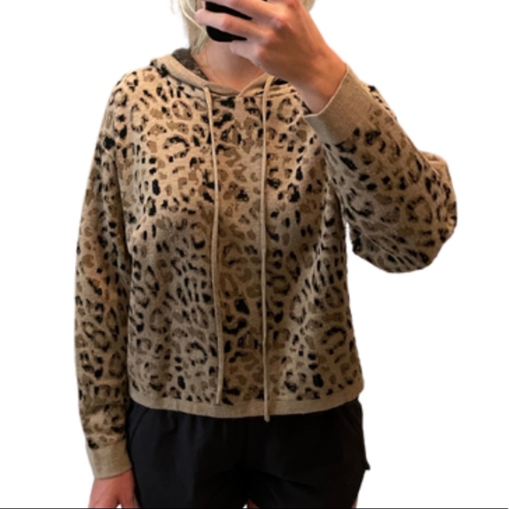 KARLIE Animal Print Pullover with Hoodie